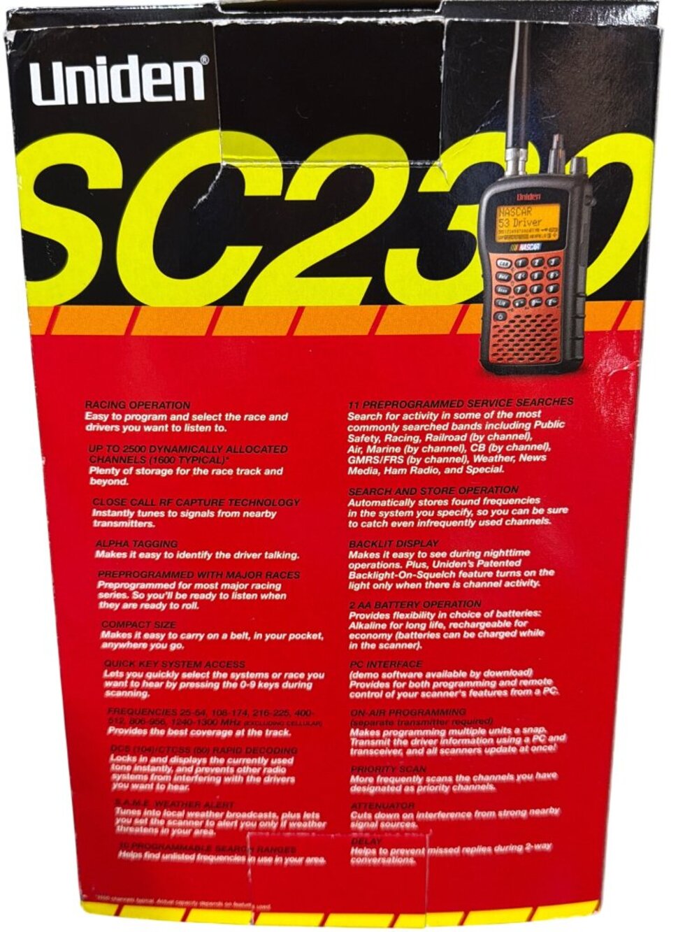 Uniden SC230 NASCAR Racing Scanner With Accessories & Manuals - Picture 8 of 8